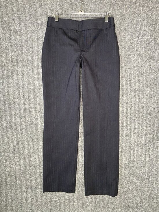SPANX Pants - Spanx Perfect Pants Women's Medium Navy Pinstripe Ponte Slim-Straight Business